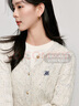 茵曼（INMAN）老錢風(fēng)麻花羊毛針織開衫女裝2025夏季新款顯瘦外套上衣 花白色 XL 曬單實(shí)拍圖