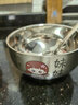 新術(shù)304不銹鋼親子碗兒童卡通飯碗一家人套裝碗兒童吃飯碗防燙防摔碗 （妹妹）304碗12cm+304親子勺 曬單實拍圖