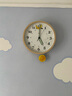 DODEKA北歐簡(jiǎn)約兒童掛鐘創(chuàng  )意時(shí)尚搖擺鐘客廳臥室靜音時(shí)鐘夜光石英鐘表 白色DOC-21018 曬單實(shí)拍圖