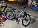 紅旗官方旗艦店鋁合金山地自行車(chē)男成人越野變速公路紫配青少單車(chē) H7-紫配輻條輪-暗夜灰色【大坐墊】 26英寸 21速 曬單實(shí)拍圖