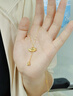 沫蘭珍珠項(xiàng)鏈女輕奢S925銀蓮花黃金色首飾生日七夕情人節(jié)禮物送女友 曬單實(shí)拍圖
