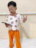 迪士尼（Disney）兒童橘色褲子橙色運(yùn)動(dòng)褲男童女童桔色衛(wèi)褲幼兒園校服寶寶防蚊褲薄 桔色 莫代爾防蚊褲 110cm 曬單實(shí)拍圖