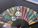 林木島國潮折扇古風(fēng)中國風(fēng)插畫動漫畫蹦迪隨身絹布定制扇子竹扇男女式 10寸插畫雀神-多財(cái)多億 曬單實(shí)拍圖
