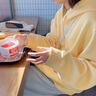 唐菓蜜衛衣女套裝秋冬2023新款女裝韓版學(xué)生寬松時(shí)尚連帽休閑顯瘦闊腿褲 黃色衛衣+米白闊腿褲 M 曬單實(shí)拍圖