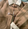香影牛角扣麂皮绒外套女2023年冬季新款羊羔毛风皮毛一体短款大衣 驼色 M 实拍图