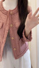予瑾粉色流蘇小香風(fēng)外套女2024新款早春秋季名媛氣質(zhì)短款上衣法式 桃色 S 曬單實(shí)拍圖