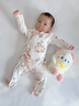 蒂樂(lè )新生嬰兒衣服夾棉連體衣純棉蝴蝶衣春四季款新生寶寶哈衣爬服 愛(ài)麗絲兔（純棉四季款） 66cm（建議身高52-59cm） 曬單實(shí)拍圖