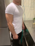 臻莆緊身戰術(shù)T恤純棉彈力體恤修身短袖顯肌肉健身運動(dòng)半袖圓領(lǐng) 純白色無(wú)字 XL 高175/重140下 曬單實(shí)拍圖