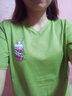 尚濤短袖t恤女寬松2025夏季女裝新款休閑百搭韓版V領印花體恤打底T恤 綠色（圖案隨機發(fā)）H L建議100-110斤 曬單實拍圖
