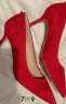 7or9 山楂 红色高跟鞋女气质7cm伴娘鞋单鞋细跟空气棉高跟鞋送闺蜜 山楂 配饰需要另外购买 36 实拍图