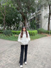 香影（xiangying）小個子短款羽絨服女2024冬裝新款白鴨絨時尚休閑連帽立領(lǐng)外套 米色 S 曬單實拍圖