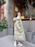 G.duck女童冬裝羽絨棉服中長款兒童新款外套女孩棉襖加厚毛領(lǐng)棉衣中大童 綠色 120 cm 曬單實拍圖