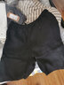 極麻松緊腰直筒亞麻休閑男士夏季沙灘大碼透氣寬松棉麻料短褲 黑色 XL（140-160斤左右） 曬單實(shí)拍圖