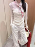 XINUOSICHOU漫游指南 春夏桑蠶絲真絲絲巾 原創(chuàng)頭巾三角圍巾女2025新款 溫柔粉 暗紋提花 含吊墜 雙面印 曬單實拍圖