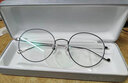 漢（Han Dynasty） 防藍光近視眼鏡框架男士防輻射護目鏡女款復古文藝圓框眼睛4840 黑銀鏡框 配1.56防藍光鏡片0-400度 曬單實(shí)拍圖