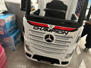 益京奔馳卡車(chē)頭兒童電動(dòng)汽車(chē)四輪四驅可坐人遙控寶寶貨車(chē)小孩半掛拖車(chē) 高配白+大電瓶+四驅皮座+遙控+藍牙音樂(lè )+手機遙控 曬單實(shí)拍圖