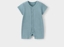 babylove嬰兒連體衣夏季莫代爾清涼薄款透氣寶寶哈衣爬服短袖家居衣服夏裝 松石綠 73cm 曬單實(shí)拍圖