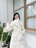 艾萊依【宋佳同款】鵝絨服女2025新款氣質(zhì)風衣羽絨服可脫卸圍巾長款外套 乳灰米-升級款 S 【建議110-130斤】155 曬單實拍圖