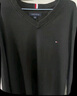 TOMMY HILFIGER【純色V領(lǐng)】秋冬男裝純棉商務(wù)休閑簡(jiǎn)約繡標打底衫針織衫毛衣 【小V領(lǐng)繡標毛衣】-深藍色475 XL （推薦：165-180斤） 曬單實(shí)拍圖