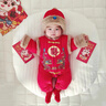 迪士尼寶寶兒童過(guò)年服嬰兒百日周歲衣服新年衣服男女寶寶連體衣冬季 雙龍 66cm 曬單實(shí)拍圖