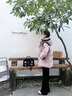 探路者（TOREAD）鵝絨羽絨服面包服戶外防風(fēng)防潑水短款棉服保暖連帽外套男女劉昊然 瓷瓦粉黑色 S 曬單實(shí)拍圖
