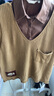子牧棉麻秋裝 女韓版百搭針織馬甲V領(lǐng)寬松復古背心坎肩上衣外搭9925 卡其色 均碼(建議95-140斤) 曬單實(shí)拍圖