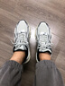 樂(lè )途（LOTTO）男復古網(wǎng)面運動(dòng)鞋2025秋冬季新款輕便厚底減震休閑跑鞋 金屬銀/淺灰 41 曬單實(shí)拍圖