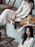 皮爾卡丹（pierre cardin）長(cháng)款針織開(kāi)衫女春秋外搭披肩早秋新款上衣寬松慵懶風(fēng)薄款毛衣外套 杏色 均碼 曬單實(shí)拍圖
