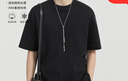 伯爵卓爾21支300G重磅液氨純棉短袖T恤男士打底體恤衫24夏季新款 T421120 子夜黑 XL 180 曬單實(shí)拍圖