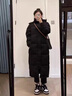 學(xué)子言胖mm羽絨服女大碼200斤長(cháng)款學(xué)生外套特大碼學(xué)生長(cháng)款直筒棉外套 黑色_【優(yōu)質(zhì)加厚】 2XL _建議150-200斤 曬單實(shí)拍圖