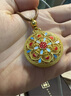 夢(mèng)金園 黃金吊墜 足金螺鈿鑲嵌圓盤(pán)寶相花傳承吊墜 生日禮物 凈金重約18.55g-克重多退少補 曬單實(shí)拍圖