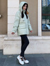 金羽杰冬季新款超輕保暖加厚羽絨服女中款寬松休閑都市面包服Y23802320 薄荷綠 S 適合120斤以下 曬單實(shí)拍圖