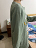貓人男士睡衣男純棉抑菌防螨卡通機器貓印花家居服綠色XL 曬單實(shí)拍圖