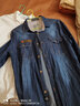 海西百頓（HAI XI BAI DUN）春秋季男士長(cháng)袖牛仔襯衫寬松大碼工裝純棉休閑襯衣男復古時(shí)尚上衣 牛仔藍 L 建議體重140斤左右 曬單實(shí)拍圖