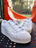 adidas NIZZA PLATFORM厚底增高運動(dòng)帆布鞋男女阿迪達斯三葉草   白   40 曬單實(shí)拍圖