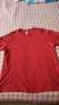 180G純棉圓領(lǐng)短袖t恤大歐碼寬松男女純色全棉空白休閑打底文化衫 紅色 2XL 建議180~200斤 曬單實(shí)拍圖