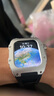 AZMAX蘋(píng)果AppleWatch手表s7s8 s9 se3表帶iWatch手表帶高級感小眾創(chuàng  )意金屬改裝表殼 銀表殼+黑表帶 44/45mm forS5/6/7/8/9/SE3 曬單實(shí)拍圖