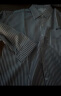 鲁宾克 条纹衬衫男长袖春夏新款外套潮牌衬衣韩版小清新青年学生上衣 黑色 XL 实拍图