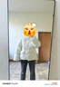 DGOV棉襖女冬季新款2025年韓系學(xué)生奶呼呼牛角扣羽絨棉衣棉服加厚外套 米白色 M 【100-115斤】 曬單實(shí)拍圖
