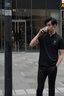 C'N'C【七夕禮物】CNC夏季款經(jīng)典刺繡小標(biāo)POLO衫男品牌時(shí)尚短袖T恤 黑色 48 /S/(170/88A) 曬單實(shí)拍圖