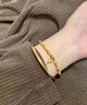 QMXD古法傳承金手鐲女素圈手環(huán)仿真電鍍沙金細鐲子久不掉色首飾禮物 兩件套【蝴蝶禮盒】 曬單實(shí)拍圖