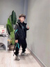 G.DUCKKIDS童裝男童套裝秋冬季加絨加厚大兒童服裝男孩冬裝衛衣棉馬甲三件套 黑色三件套 160 建議身高150-160cm12-13歲 曬單實(shí)拍圖