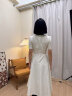 LIME FLARE莱茵优雅气质方领纯色连衣裙2024年春夏新款米白色裙子 米白色 L 晒单实拍图