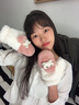 FOX.G防寒保暖手套女士冬季騎行防風(fēng)滑雪外賣(mài)冒險運動(dòng)戶(hù)外爬山兒童防凍 奶呼呼卡通毛絨連指手套粉色 曬單實(shí)拍圖