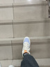 特步（XTEP）女鞋秋季高幫板鞋女士夏季新款輕便皮面休閑滑板鞋防水運(yùn)動(dòng)鞋子女 米紫蘭-0060 38 曬單實(shí)拍圖