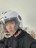 LS2摩托車(chē)頭盔帽檐四分之三雙鏡片電動(dòng)復古透氣四季男女OF570 閃光白 XL（建議57-58頭圍） 曬單實(shí)拍圖