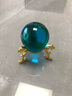 戎夏兒童大號透明水晶玻璃鉆石配金屬底座寶石玩具小孩子禮物擺件飾品 【金】底座+4厘米【湖藍】水晶球 曬單實(shí)拍圖