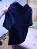 南极人短袖t恤男夏季V领polo男士修身纯色半袖体恤衫夏装衣服 378黑色 L 实拍图