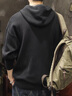 京西藍靛連帽毛衣男2024春秋衛(wèi)衣男士寬松大碼休閑ins韓系軟糯風針織外套 黑色 L 體重120-140斤 曬單實拍圖