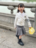 IVY HOUSE常春藤童裝女童外套秋季新款  溫柔開襟線衫洋氣jk短裙校園親子裝 米白色開衫 110cm 曬單實(shí)拍圖